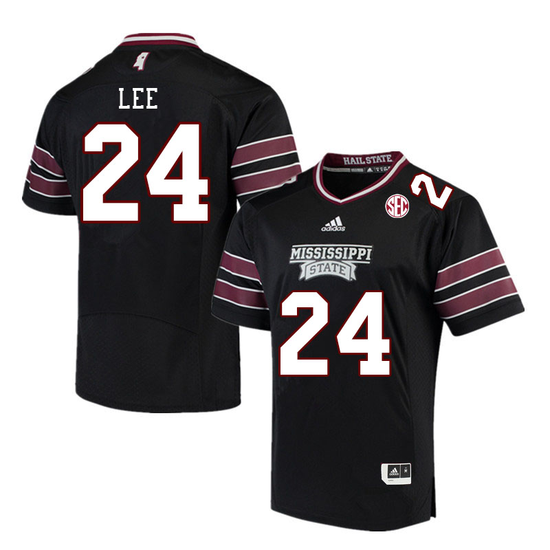 Men #24 Keyvone Lee Mississippi State Bulldogs College Football Jerseys Stitched Sale-Black